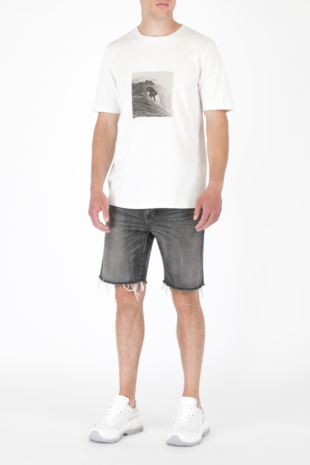 Surfer Print T-Shirt In White